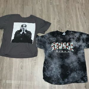 Two graphic tees